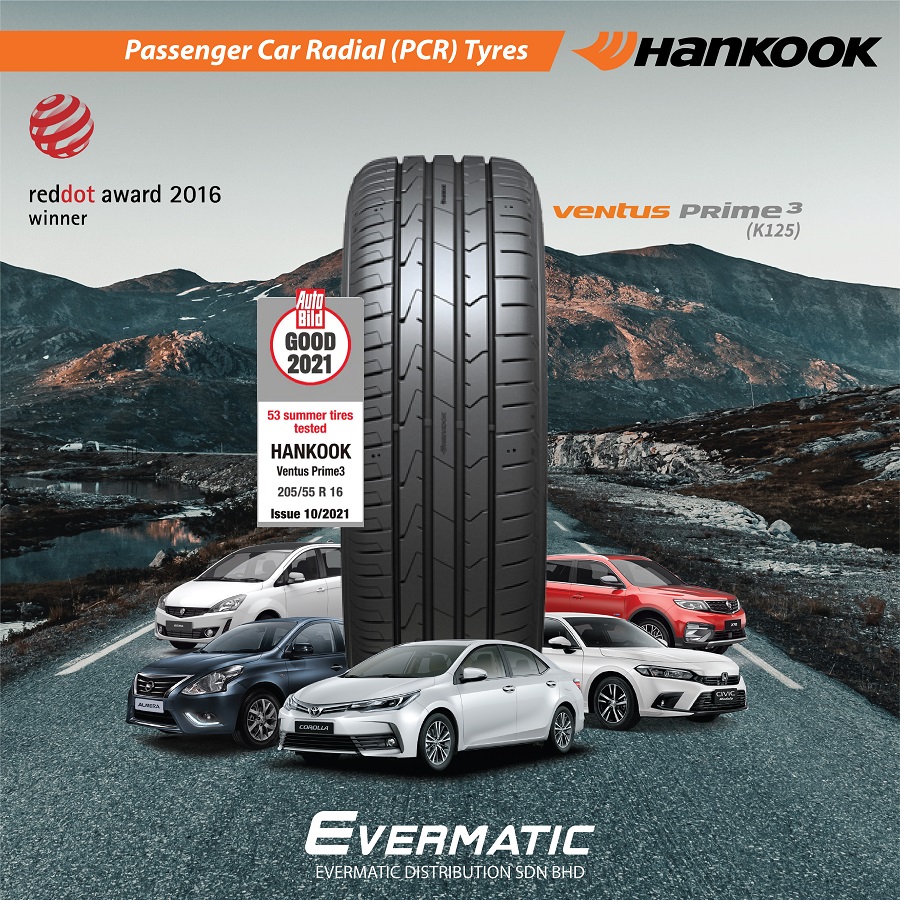 Hankook Ventus Prime3 K125 Tyre Distributor|EVERMATIC Sabah